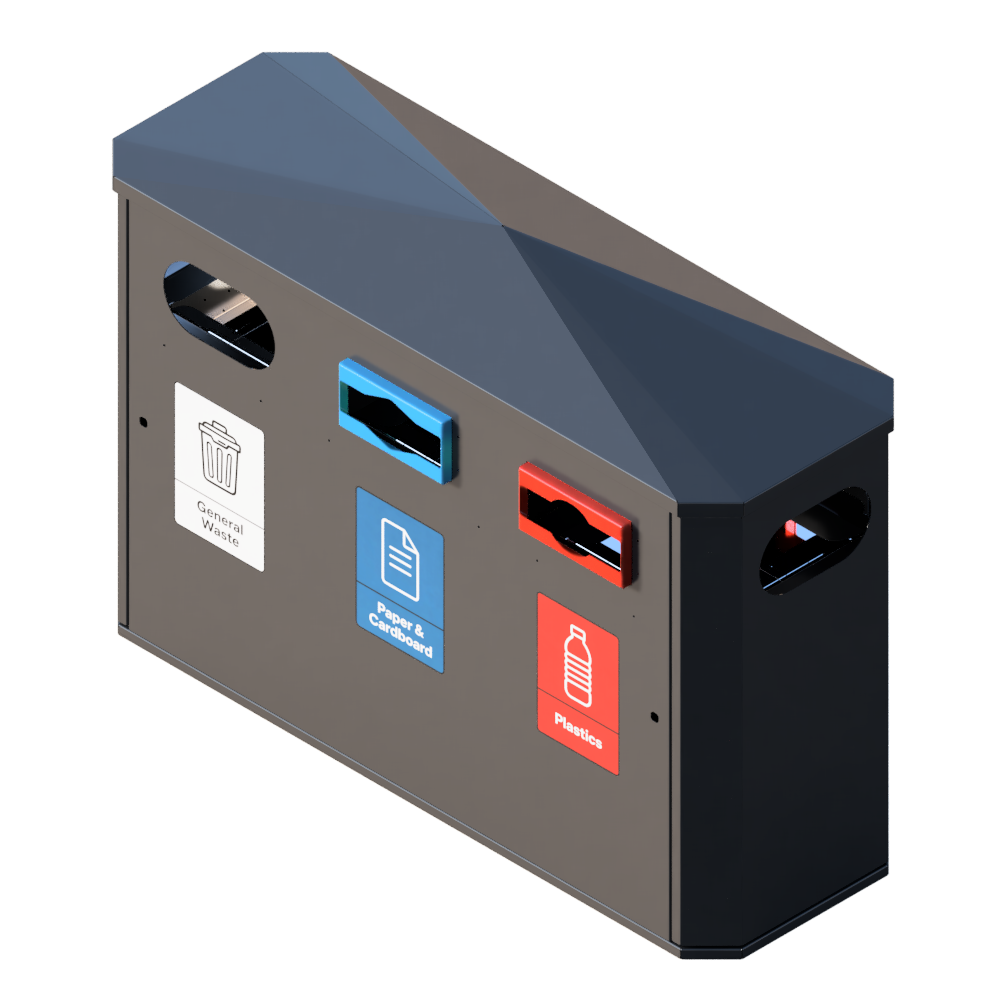 BIN-001 triple - black ral 9011 rendered BIN-001 triple - black ral 9011 rendered