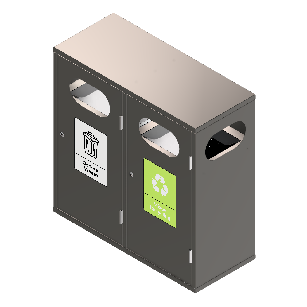BIN-002 - Double - ral 7022 umbra grey BIN-002 - Double - ral 7022 umbra grey