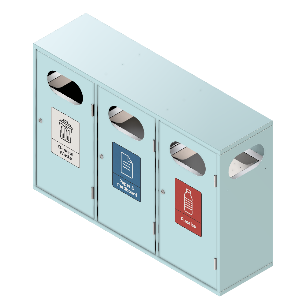 BIN-002 - Triple ral 6027 - blue BIN-002 - Triple ral 6027 - blue
