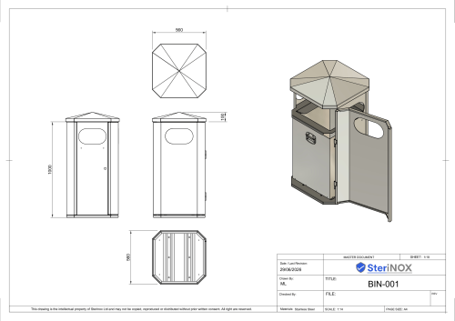 Bin-001 - Single - Drawing