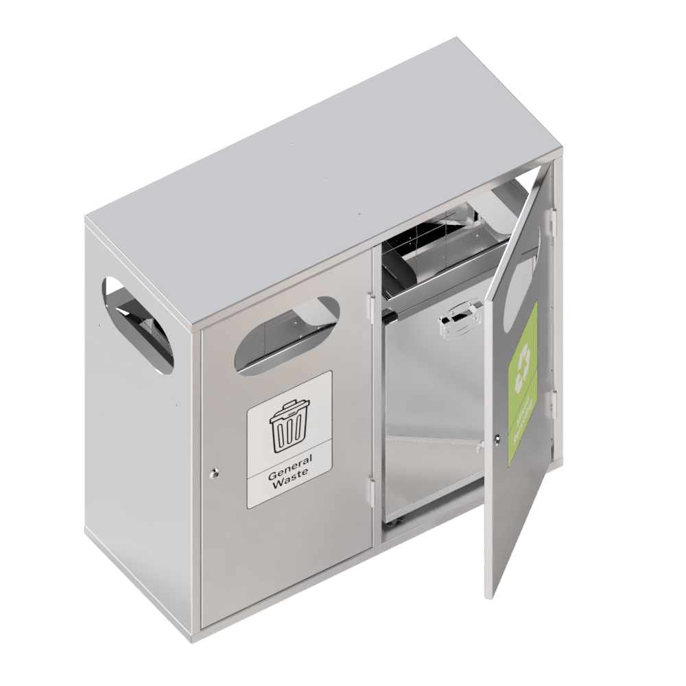 Bin-002 - double - door open Bin-002 - double - door open