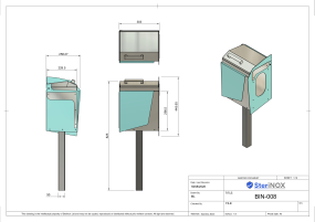 Dog waste bin BIN-008 with lift-up lid and powder-coated mild steel construction for outdoor public spaces