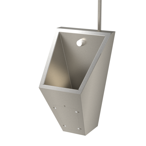 Premium stainless steel bowl urinal with plastic cistern by Sterinox