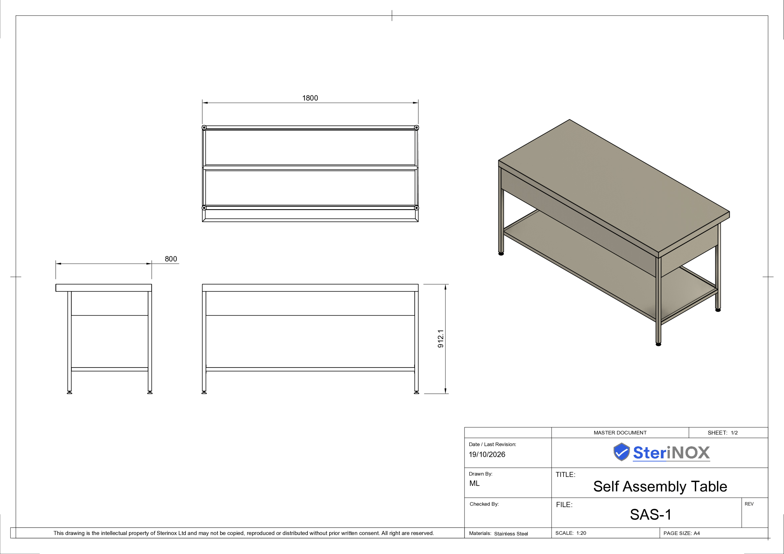 SAS-1 - Table Drawing SAS-1 - Table Drawing