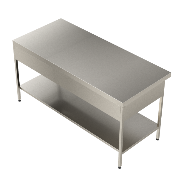 Self-Assembly Table - Stainless Steel - SAS-1 (with under-shelf)
